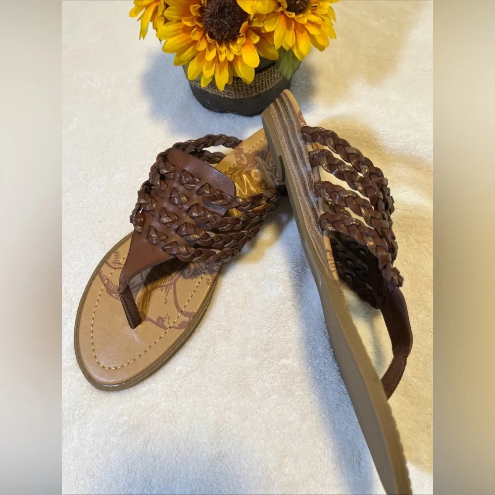 Blowfish Malibu Women's Beeman Braided Thong Sandals Brown Size 8M - Picture 2 of 3